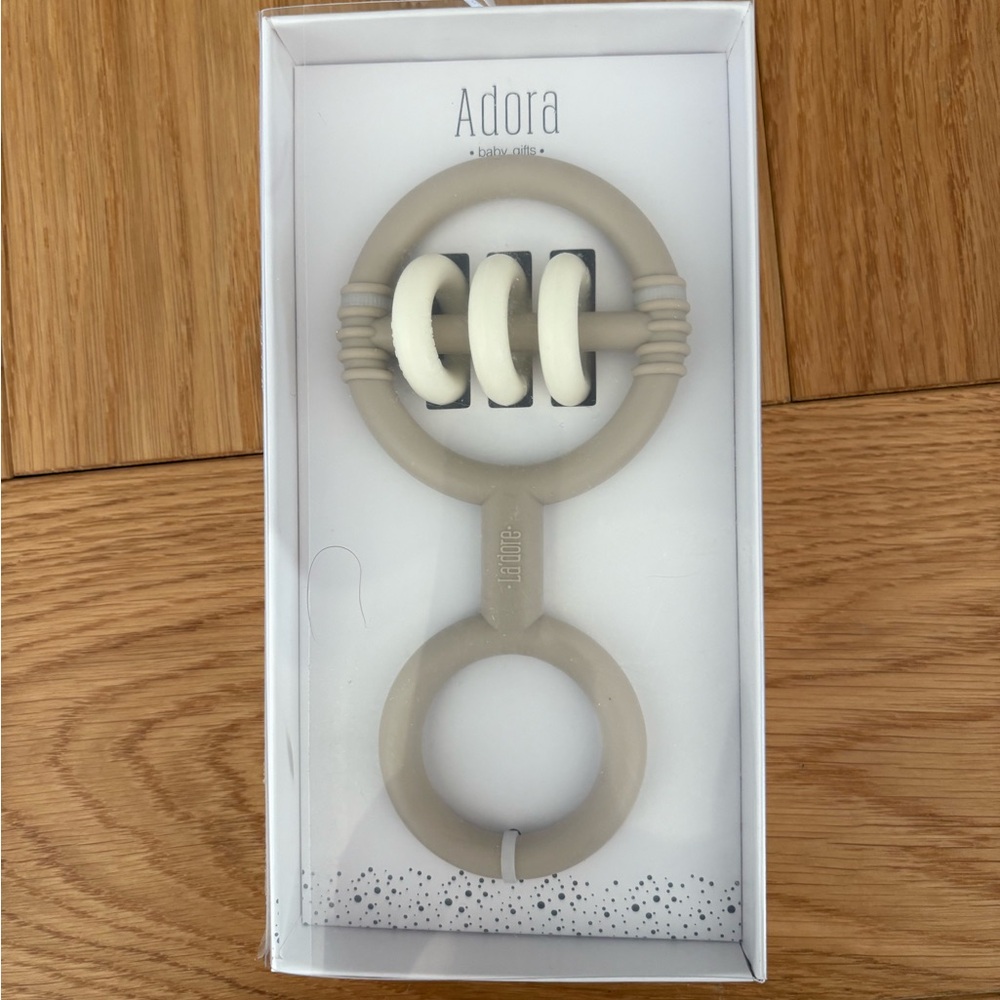Adora Silicone Bebe Teething Rattle in White